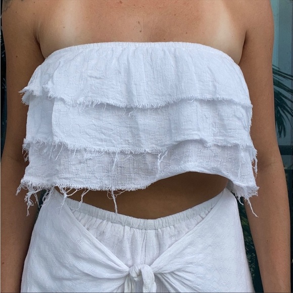 Cotton Candy White Beachy Flowy Two Piece Set S - Picture 3 of 7